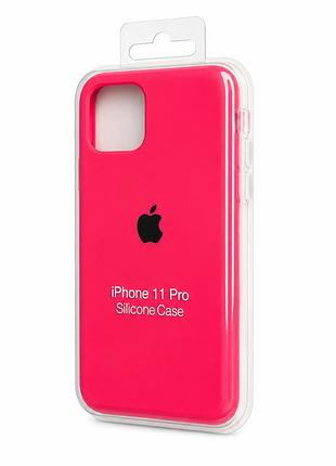 Силіконовий чохол з мікрофіброю та покриттям softtouch для iphone 11 pro рожевий ( full № 44 )