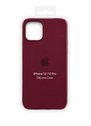 Силиконовый чехол с микрофиброй и покрытием softtouch для iphone 12 | 12 pro marsala