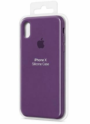 Силиконовый чехол для iphone x | xs фиолетовый ( print logo №37 )