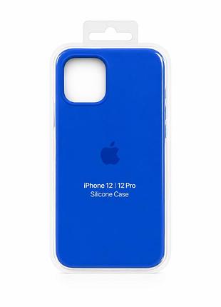 Силиконовый чехол с микрофиброй и покрытием softtouch для iphone 12 /12 pro royal blue