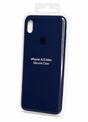 Силіконовий чохол з мікрофіброю та покриттям softtouch для iphone xs max синій ( full № 60 )