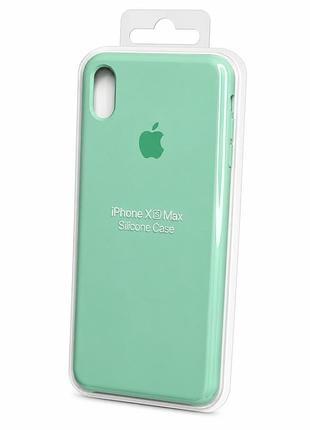 Силіконовий чохол з мікрофіброю та покриттям softtouch для iphone xs max бірюзовий ( full № 46 )