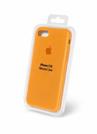 Силіконовий чохол silicone case з мікрофіброю та відкритим низом для iphone 7 / 8 / se2020 orange
