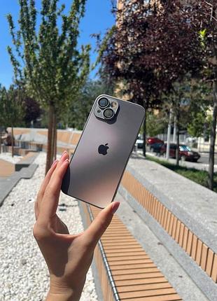 Чехол на iphone 15 «matte gradient» case graphite с линзами на камере
