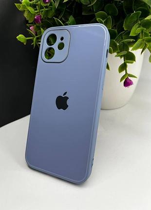 Скляний чохол із закритою камерою та глянцевим покриттям на iphone 12 № 39