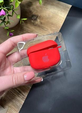 Чехол для наушников airpods pro с карабином и покрытием softtouch красный ( high №14 )