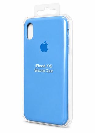 Люкс качество силиконовый чехол для iphone x | xs голубой ( cornflower №18 )