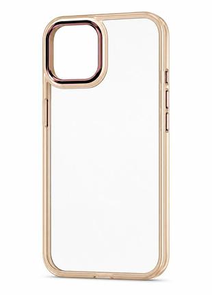 Протиударний чохол для iphone 12 | 12 pro з прозорого полікарбонату та силіконовими бортиками pink