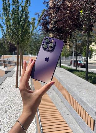 Чехол на iphone 15 «matte gradient» case purple с линзами на камере