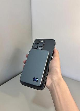 Павербанк f20 10000mah magnetic power bank 15w wireless charging pd + qc 20w для iphone з magsafe (магсейф) usb-c