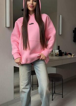 Жіноче худі oversize | турецька трьохнитка на флісі