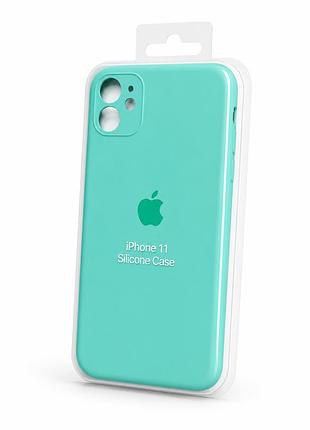 Силіконовий чохол з мікрофіброю та покриттям softtouch для iphone 11 бірюзовий ( full camera № 46 )
