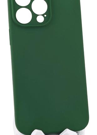 Чохол silicone case box для apple iphone 14 pro max бампер soft touch з мікрофіброю зелений (без лого)