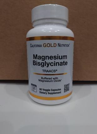 California gold nutrition, albion traacs, хелатный бисглицинат магния, 60 шт.