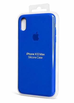 Силіконовий чохол з мікрофіброю та покриттям softtouch для iphone xs max блакитний ( full № 3 )