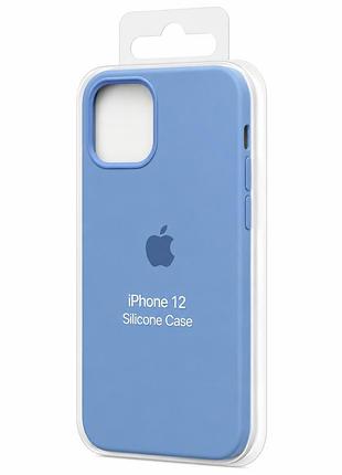 Силіконовий чохол з мікрофіброю та покриттям softtouch для iphone 12 mini блакитний ( full № 54 )