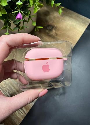 Чехол для наушников airpods pro с карабином и покрытием softtouch розовый ( high №12 )