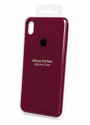 Силіконовий чохол з мікрофіброю та покриттям softtouch для iphone xs max марсала ( full № 47 )