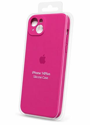 Силіконовий чохол з мікрофіброю та покриттям softtouch для iphone 14 plus рожевий ( full camera № 50 )