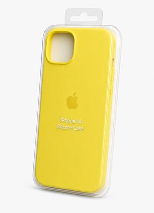 Силіконовий чохол з мікрофіброю та покриттям softtouch для iphone 14 жовтий ( full № 51 )