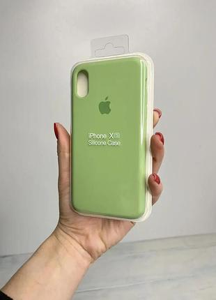 Силіконовий чохол для iphone x / xs зелений ( full №1 )