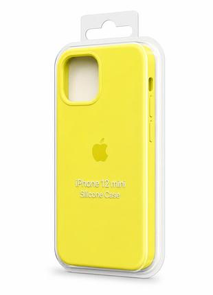 Силіконовий чохол з мікрофіброю та покриттям softtouch для iphone 12 mini жовтий ( full № 32 )