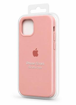Силіконовий чохол з мікрофіброю та покриттям softtouch для iphone 12 mini рожевий ( full № 12 )