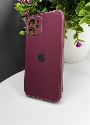 Скляний чохол із закритою камерою та глянцевим покриттям на iphone 12