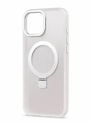 Чехол с матовым корпусом, поддержкой magsafe и подставкой для iphone 11 ( белый )