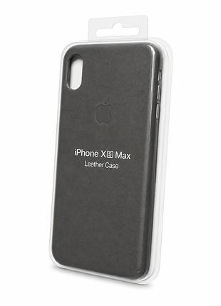 Якісний шкіряний чохол на iphone xs max grey