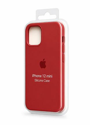Силіконовий чохол з мікрофіброю та покриттям softtouch для iphone 12 mini червоний ( full № 25 )