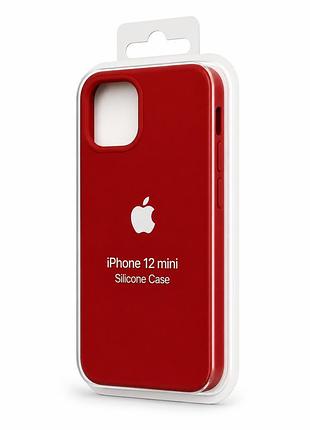 Силіконовий чохол з мікрофіброю та покриттям softtouch для iphone 12 mini червоний ( full № 33 )