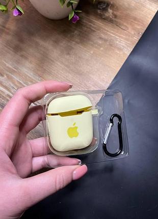 Чехол для наушников airpods 1 / 2 с карабином и покрытием softtouch ( high №42 )