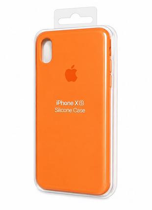 Люкс качество силиконовый чехол для iphone x | xs оранжевый ( papaya №14 )