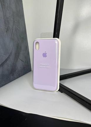Силіконовий чохол silicone case з мікрофіброю для iphone xr light purple