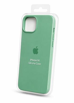 Силіконовий чохол з мікрофіброю та покриттям softtouch для iphone 14 бірюзовий ( full № 46 )