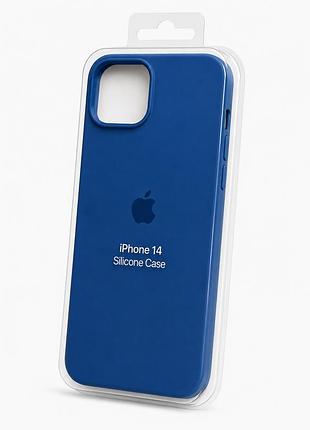 Силіконовий чохол з мікрофіброю та покриттям softtouch для iphone 14 блакитний ( full № 40 )