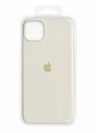 Силіконовий чохол з мікрофіброю та покриттям softtouch для iphone 15 plus stone