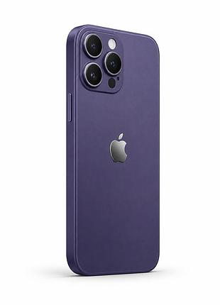 Чохол із загартованого матового скла з лінзами на камері на iphone 11 pro max ( фіолетовий )