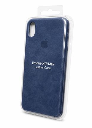 Чохол alcantara для iphone xs max ( синій )