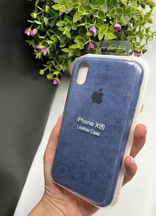 Чохол alcantara для iphone xr ( синій )