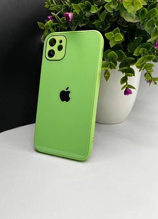 Скляний чохол із закритою камерою та глянцевим покриттям на iphone 11 №58