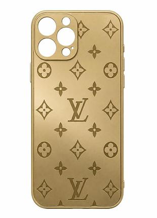 Скляний чохол louis vuitton для iphone 7 + / 8 + gold