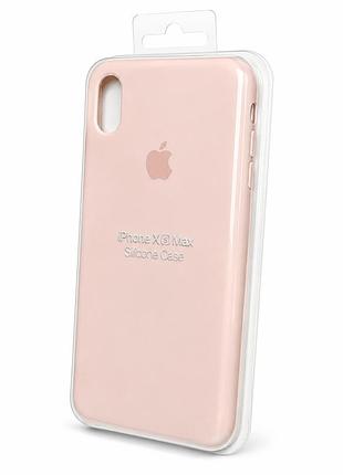 Люкс якість силіконовий чохол для iphone xs max пудровий ( pink sand no3)