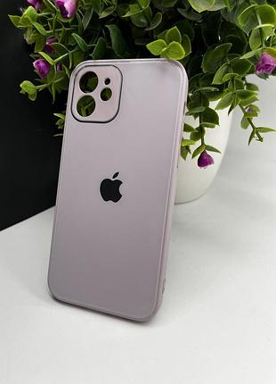 Скляний чохол із закритою камерою та глянцевим покриттям на iphone 12