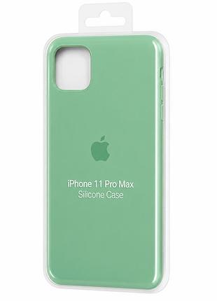 Силіконовий чохол з мікрофіброю та покриттям softtouch для iphone 11 pro max бірюзовий ( full № 46 )