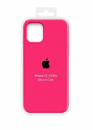 Силиконовый чехол с микрофиброй и покрытием softtouch для iphone 12 | 12 pro barbie pink