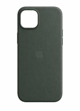 Якісний шкіряний чохол 1:1 original на iphone 15 plus evergreen