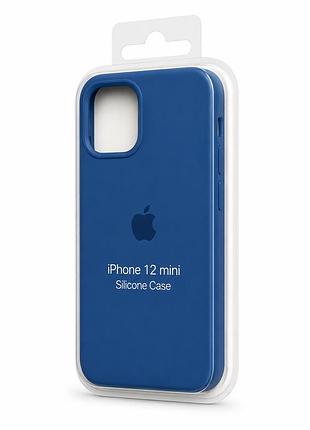 Силіконовий чохол з мікрофіброю та покриттям softtouch для iphone 12 mini блакитний ( full № 3 )