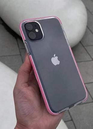 Чехол «clear reef» iphone xr pink (прозрачные с цветными бортиками)